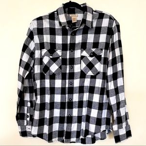 Arizona Jean Co Long Sleeve Button Down Medium Casual Plaid Shirt